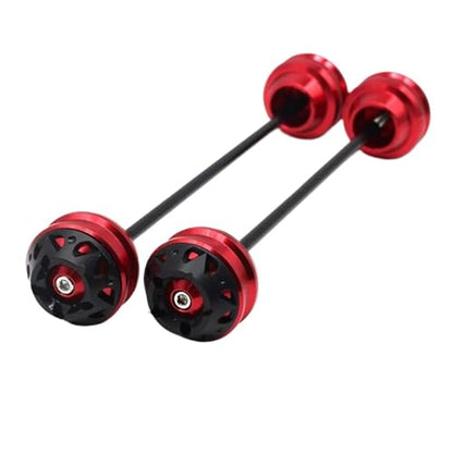 Compatible with Z900 Z900RS Z900SE Z650 NA400 N650 Motorcycle Front Rear Axle Fork Wheel Crash Sliders Protector Pad(Red) - color: Red