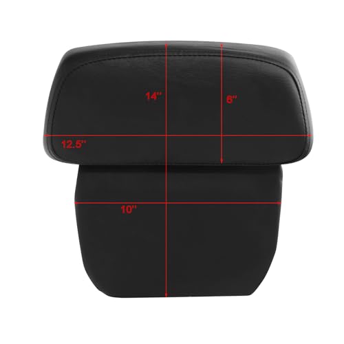 TCT-MOTORPARTS Gloss Black Chopped Tour Luggage Trunk w/Backrest & Mount Rack Fit for Harley Touring 2014-2025 Harley Touring CVO Road Street Special Electra Glide Road King - color: Vivid Black Chopped Trunk+Chrome Rack