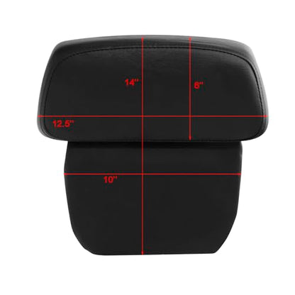 TCT-MOTORPARTS Gloss Black Chopped Tour Luggage Trunk w/Backrest & Mount Rack Fit for Harley Touring 2014-2025 Harley Touring CVO Road Street Special Electra Glide Road King - color: Vivid Black Chopped Trunk+Chrome Rack