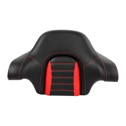HR3 Wrap Around Backrest Pad for King Trunk Chopped Trunk Compatible with 2014-later Harley Touring Road King Road Glide Street Glide Electra Glide (Red Stitches) - color: Red Stitches