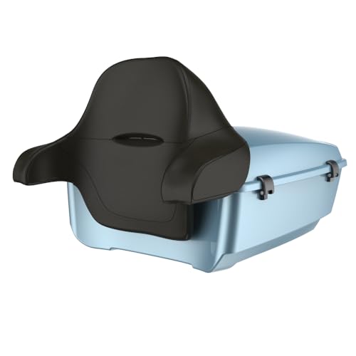 Advanblack 2024 Road Glide Sharkskin Blue King Tour Trunk Pack Compatible with Harley Touring CVO Road Glide, Street Glide, 2023.5 2024 2025 Detachable Mounting Rack, Full Backrest & Trunk Liners - color: Sharkskin Blue