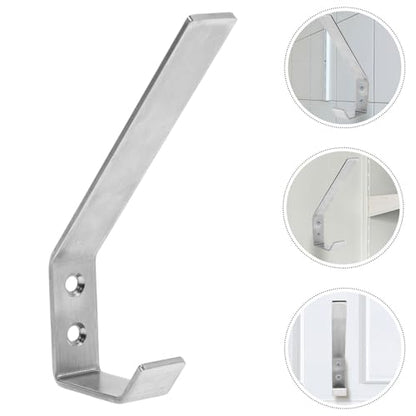 Sosoport Motorcycle Helmet Rack Wall Mount with Stainless Steel Double Hooks, Space-Saving Helmet Hanger for Motorbike Jackets, Easy Installation with Mounting Hardware, Silver Hat Holder