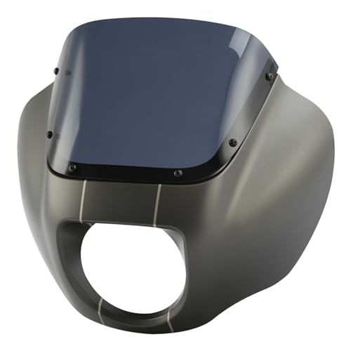 Front Headlight Quarter Fairing Windshield Fit For Harley Softail Low Rider FXLR Street Bob FXBB 2018-2020 Low Rider S FXLRS 2020-2025 Softail Standard FXST 2020-2024 Industrial Gray - color: Fairing Industrial Gray #5