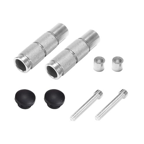 Zpana 2PCS Motorcycle Foot Pegs, Aluminium Alloy Anti-Slip Motorbike Passenger Foot Pegs, Electric Bikes Rearsets Pedals Footrests Accessories, Universal for Motocross Dirt Bike Scooters (Silver) - color: SIlver