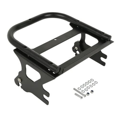 TCMT King Motorcycle Trunk Box Backrest Two Up Mounting Rack Top Rack Fit For Harley Touring 1997-2008 Electra Glide Road Glide Street Glide Pack - color: No Speaker Holes: Style F Black Rack