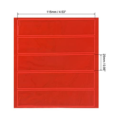 PATIKIL Reflective Stickers, 15 Pack 1 x 4.5" Waterproof Adhesive High Visibility Night Caution Warning Safety Tape Strips for Backpacks Bikes Helmets, Red - color: Red