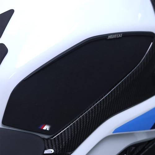 NIGHT CAT Motorcycle Tank Pad,Compatible with 2019 and Later Years S1000R S1000RR,Motorcycle Fuel Tank Protector,Gas Tank Decals(Side Traction pad) - size: Side Traction Pads - Black