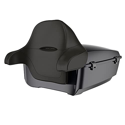 Advanblack King Tour Trunk Pack, Black Mount Bracket & Top Luggage Rack Fit for 2009-Later Harley Touring, Road Glide, Street Glide Special, Road King, Electra Glide (Black Pearl) - color: Black Pearl