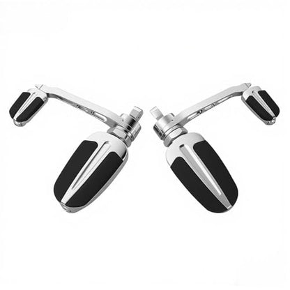 2 Pack Motorcycle Highway Foot Pegs Compatible With Harley Engine Guard 1.25 In Crash Bar Mount, Adjustable Angle Rider Rest Pegs, Non Slip Rubber Inserts, For Touring Long Distance Riding