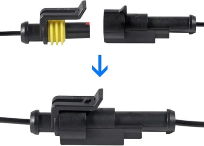 10 Kits 1 Pin Connector Waterproof,16 AWG 1 Way Automotive Electrical Wire Connector for Car, Truck, Boat, and Other Wire Connections - color: 10Pair 1PIN