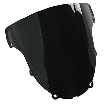 Motorcycle Double Bubble Smoke Windshield for Kawasaki ZX6R 636 2003 2004 ZX-6R 03 04 ZX636 ABS Plastic Windshield Windscreen Black - color: 2