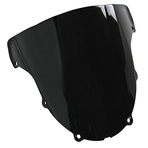 Motorcycle Double Bubble Smoke Windshield for Kawasaki ZX6R 636 2003 2004 ZX-6R 03 04 ZX636 ABS Plastic Windshield Windscreen Black - color: 2