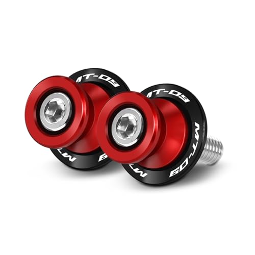 MFGZD For MT-09 M6 Motorcycle Swingarm Spools Slider, CNC 6MM Swingarm Spools Sliders Stand Compatible with MT-09 MT09 SP 2015-2025 (Red, For MT-09) - size: MT-09 Red
