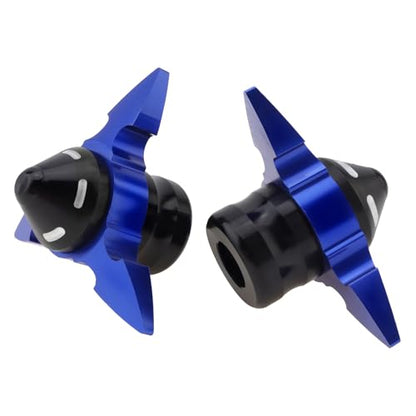 Windance 4pcs Front Wheel Frame Sliders Aluminum Alloy Dart Shape Front Fork Crash Protection Cup for Motorcycles Motocross Moped Scooters Dirt Pit Bikes (Blue) - color: Blue