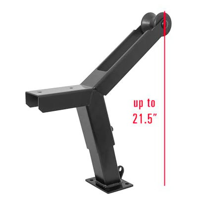 Extreme Max 3006.8788 Adjustable Height Notched Winch Stand with Roller - Black Powder Coat Finish, Hardware Fits 3" W x 5" H Trailer Frames - color: Black, size: Fits 3"W x 5"H Trailer Frames