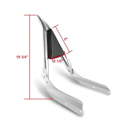 Sissy Bar 21" for Honda VTX 1300/1800 N/R/S Models | Motorcycle Passenger Backrest for Honda VTX1300 2003-2006 VTX1800 2002-2008 (Chrome) - size: Chrome