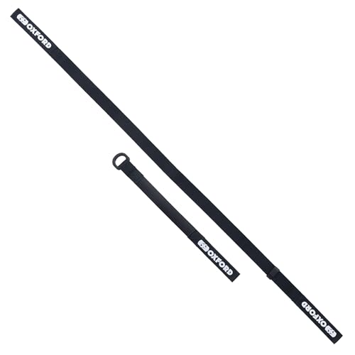 Atlas D-Ring (Pair), 26mm x 1.2m, Black. Motorcycle Adjustable Luggage Strap