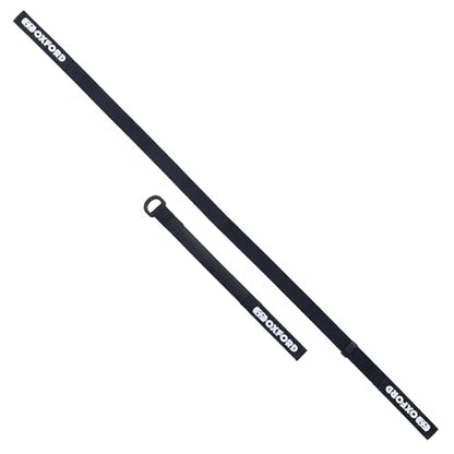 Atlas D-Ring (Pair), 26mm x 1.2m, Black. Motorcycle Adjustable Luggage Strap