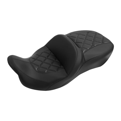 C.C. RIDER Rider Passenger Seat fit for Harley Davidson Touring 2009-2023 Road King Street Glide Road Glide Electra Glide Tri Glide models - color: 34#Black Seat