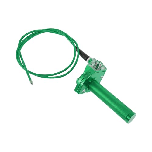 22mm Throttle Grip with 120cm Red Throttle Cable 1 Pair of Checkered Red Handle Grips Screw Accessories Aluminum Alloy Motorcycle Throttle Grip Green