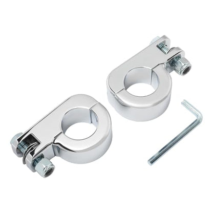 TCMT Chrome Foot Pegs Foot rest Mounting P-Clamp Footpeg Footrest Set Fits For Harley-Davidson 1 1/4"(32mm) highway bars - color: Chrome, size: P-Clamp Mounts