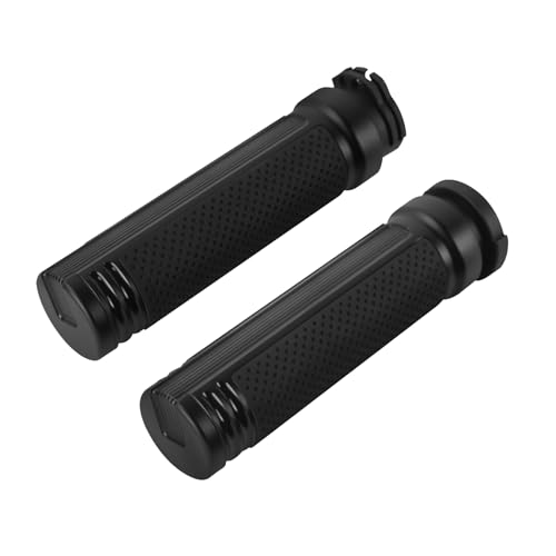 Motorcycle 1" Hand Grips Handlebar Grips Cable Throttle Fit for Harley Touring Street Glide Road King Road Glide Electra Glide Dyna Softail - color: #7 Black