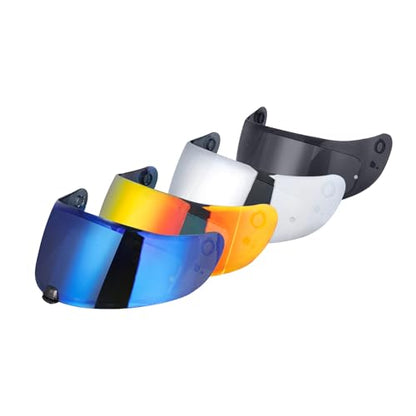 C70 Helmet Visor Replacement Face Shield Compatible with C70/ HJ20M/ FG-17/ FG-ST/IS-17 Motorcycle Helmets (Chrome Blue) - color: Chrome Blue