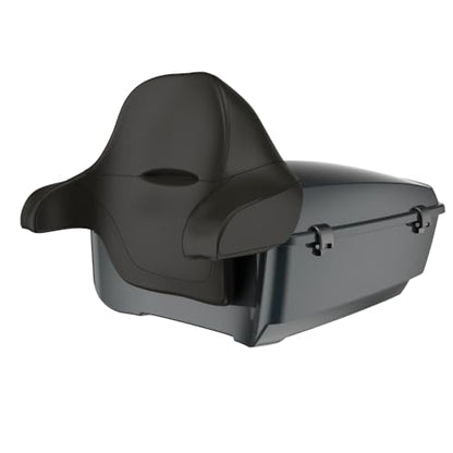 Advanblack 2025 Road Glide King Tour Trunk Pack Black Latch Wrap-Around Backrest Compatible with 2024-2025 Harley Touring Road Glide, Street Glide, Electra Glide (Iron Horse Metallic) - color: Iron Horse Metallic