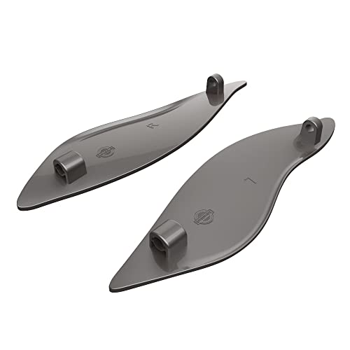 Advanblack Billet Silver Side Wings Air Deflectors, Fairing Side Wing Windshield, Fairing Side Shield, Adjustable Wind Deflectors, Compatible for Harley Touring Street Electra Glide 2014-2023 - color: Billet Silver