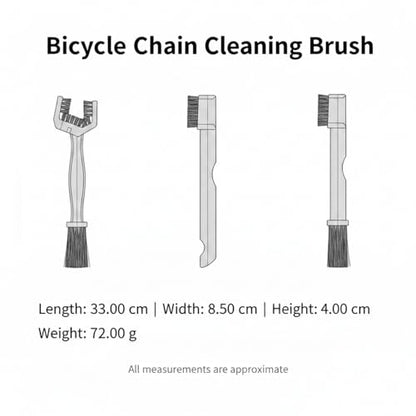 Bicycle Chain Cleaning Brush, Double-Headed Drivetrain Scrubber for Bike and Motorcycle Maintenance, PP Plastic Tool for Grease and Grime Removal (1 PC) - color: Black