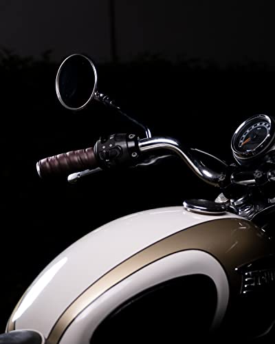 Trip Machine Company Motorcycle Handlebar Leather Grip Wrap Covers – Universal Throttle Grip Covers with Double Sided Tape – Anti-Slip Bike Handle Accessories - color: Caffeine
