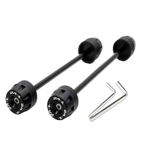 Motorcycle Front & Rear Axle Fork Crash Sliders CNC Aluminum POM Anti-Slip Protector Compatible with DRZ400SM DRZ400S DRZ400SE 2000–2025(Black) - color: Black