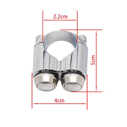 2 Buttons CNC Hand Control Momentary Switch Micro Switch, for 7/8 Inch 22mm Bars Handlebar Bobber Cafe Racer Chopper Universal (Chrome) - size: 7/8 Inch Chrome