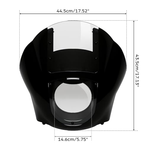 Fairing Windshield SLMOTO Clear Quarter Head Fairing Windshield w/ 39mm Fork Clamps Fit for Harley VRSCA VRSCAW Sportster XL 883 1200 Dyna - color: Clear Windshield + Black 39mm Clamps