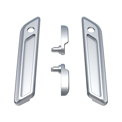 Advanblack Saddlebag Latches Covers, Lid Lifters Levers Fit for 2014+ Harley Touring Hard Saddlebags - Barracuda Silver - color: Barracuda Silver