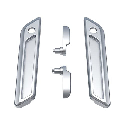 Advanblack Saddlebag Latches Covers, Lid Lifters Levers Fit for 2014+ Harley Touring Hard Saddlebags - Barracuda Silver - color: Barracuda Silver