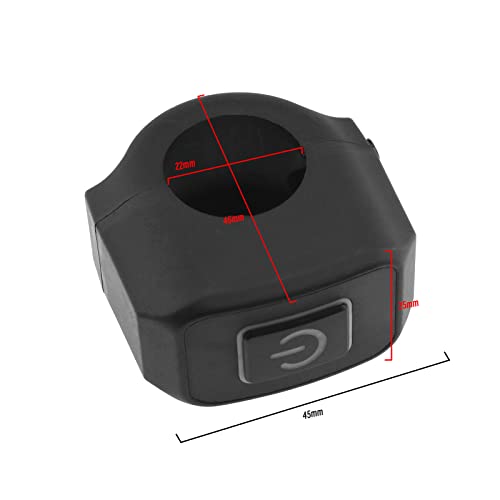 Motorcycle Handlebar Switch 22mm 7/8 Inch Handlebar Headlight Control Push Button Switch Waterproof 12V On/Off Switch with White LED Indicator