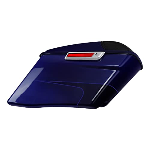 HR3 Zephyr Blue/Black Sunglo 4" Stretched Saddlebags w/Speaker Lids Compatible with 2020 Road Glide Special Road Glide Limited Street Glide Special Ultra Limited (Replace for OEM) - color: Zephyr Blue / Black Sunglo