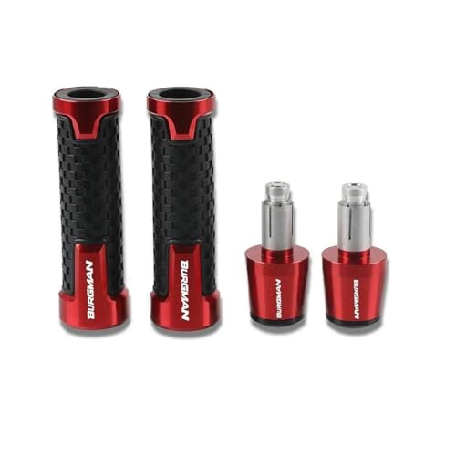 Generic Grip for Suzuki Burgman 650 2006 2007 2008 2009 2010 2011-2020 Motorcycle Accessories 7/8#34;22mm Handle Grips Handlebar Grip Ends Plug Handlebar Cover - color: Rood