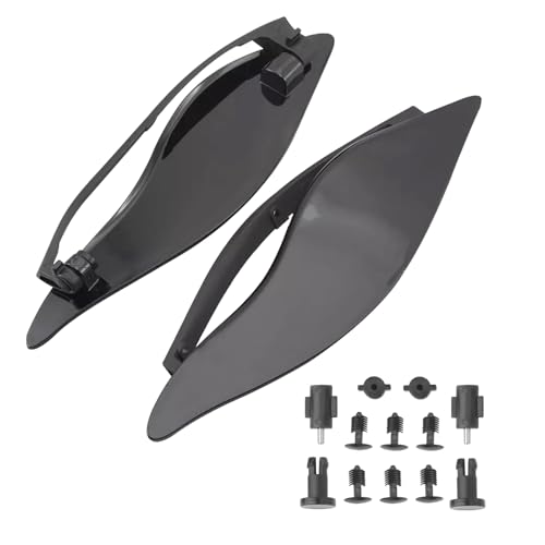 Fairing Air Deflectors Side Wing Windshield Adjustable Wind Deflectors Compatible with 2014-2024 Harley Electra Glide Street Glide Tri Glide Ultra Limited Fairing Side Shield (Black) - color: Black