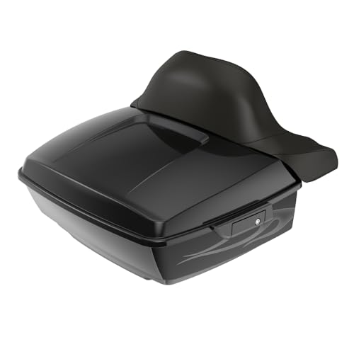 Advanblack 2024 Road Glide King Tour Trunk Pack Compatible with Harley Touring CVO Road Glide, Street Glide, 2023.5 2024 2025 Detachable Mounting Rack, Backrest & Trunk Liners (Midnight Firestorm) - color: Midnight Firestorm