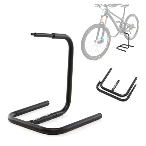 Feedback Sports | Scorpion Moto-Style Portable Bike Stand | Bottom Bracket Crankarm Support For Road, MTB, Cyclocross, E-Bike | 2 Piece | Black