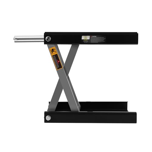 Motorcycle Lift - 1100 LBS Motorcycle Scissor Lift Jack with Wide Deck & Safety Pin, 3.7"-14" Heavy Duty Steel Motorcycle Table Lift Jack for Bikes ATVs Garage Repair Center Stand Lift Jack, Black