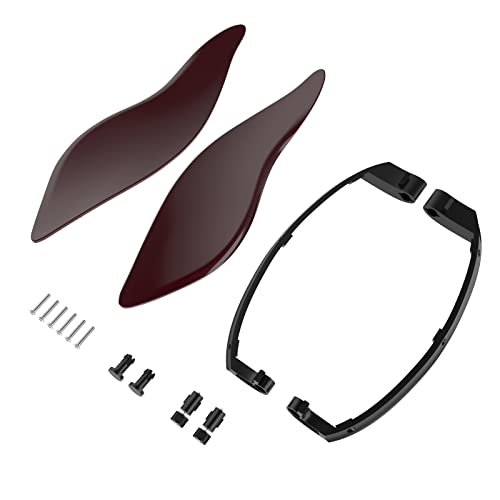 Fairing Air Deflectors for Harley,Side Wings Windshield Adjustable Air Deflectors for Harley Touring Road King Electra Glide Street Glide Road Glide 2014-2023 Billiard Burgundy - color: Billiard Burgundy