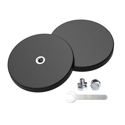 Magnetpro 2 Pieces Strong Rubber Coated Mounting Magnets Anti-Scratch & Anti Corrosion, Over 65 LB Adhesive Power, with 1/4"-20 Stainless Steel Thread Hole and Screw for PTZ, Camera - size: 65LB - 1/4"-20 Female SS 2P