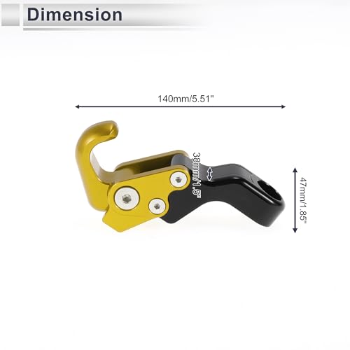 Adjustable Universal Motorcycle Hanging Hook Slope Handle with Hook Motorcycle Helmet Luggage Bag Holder Hanger Aluminum Alloy Gold Tone with 1 Pcs Screw - color: Gold Tone