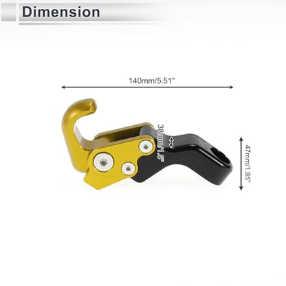 Adjustable Universal Motorcycle Hanging Hook Slope Handle with Hook Motorcycle Helmet Luggage Bag Holder Hanger Aluminum Alloy Gold Tone with 1 Pcs Screw - color: Gold Tone