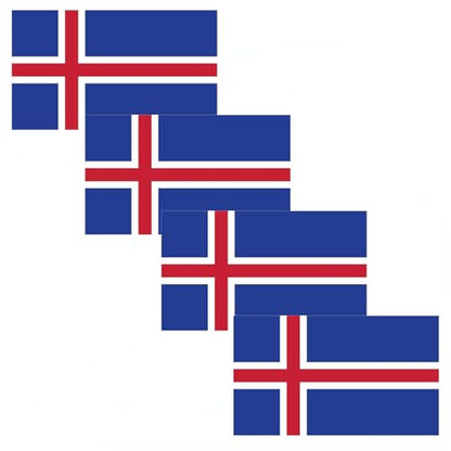 4 PCS Flag Stickers - Iceland Flag Stickers Decals for Cup Computer Laptop Car Bumper Window Helmet Musical Instrument with Smooth Surface - size: Iceland