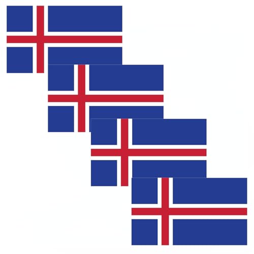 4 PCS Flag Stickers - Iceland Flag Stickers Decals for Cup Computer Laptop Car Bumper Window Helmet Musical Instrument with Smooth Surface - size: Iceland