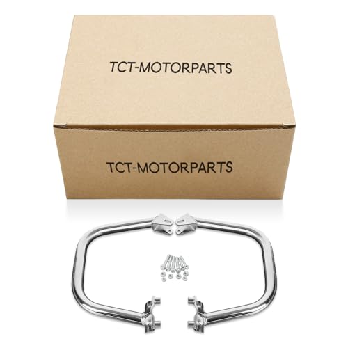 TCT-MOTORPARTS Engine Guard Highway Crash Bar Protection Support Fit for Harley Street 500 XG500 Street 750 XG750 2015-2020; Street Rod XG750A 2017-2020 (Replace #49000047) Chrome - color: Chrome